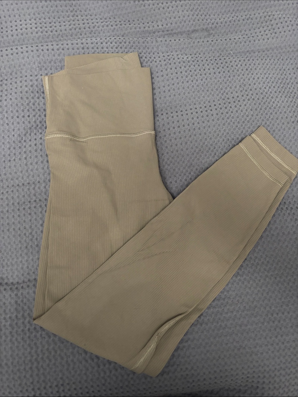 lululemon athletica Ribbed High-Waist Skinny Leggings in Taupe